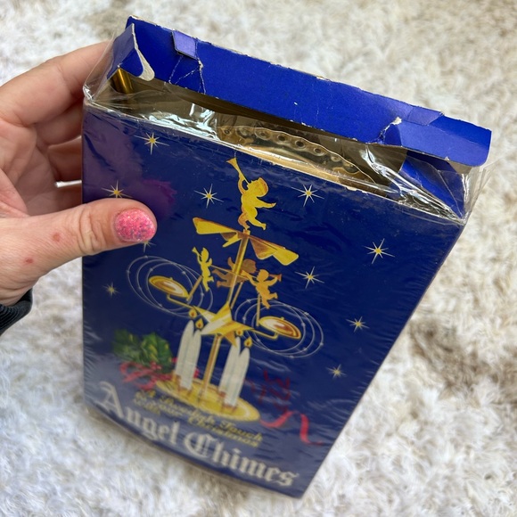 New in box Vintage Swedish Angel Party Chimes Christmas Decor Kitschy Gold MCM - Picture 2 of 11